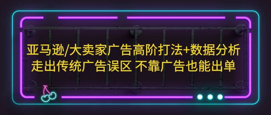 亚马逊/大卖家广告高阶打法+数据分析，走出传统广告误区 不靠广告也能出单-小白项目网