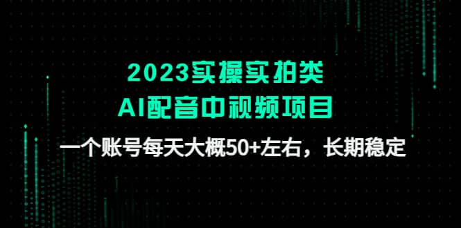 2023实操实拍类AI配音中视频项目，一个账号每天大概50+左右，长期稳定-小白项目网