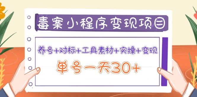 毒案小程序变现项目：养号+对标+工具素材+实操+变现-小白项目网