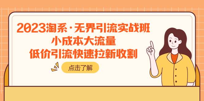 2023淘系·无界引流实战班：小成本大流量，低价引流快速拉新收割-小白项目网