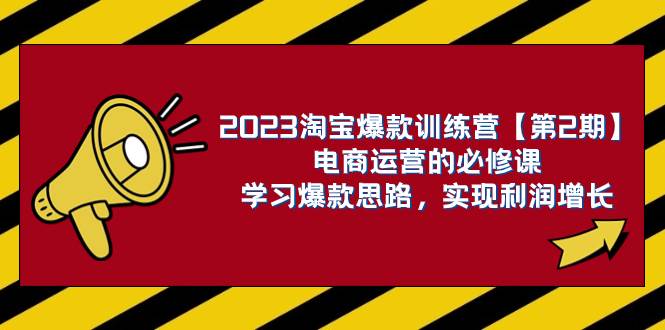 2023淘宝爆款训练营【第2期】电商运营的必修课，学习爆款思路 实现利润增长-小白项目网