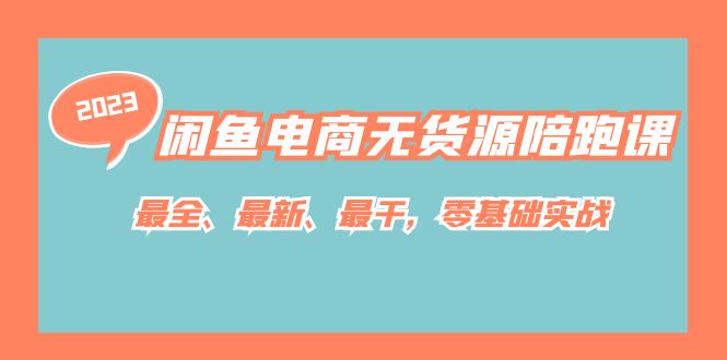 闲鱼电商无货源陪跑课，最全、最新、最干，零基础实战！-小白项目网