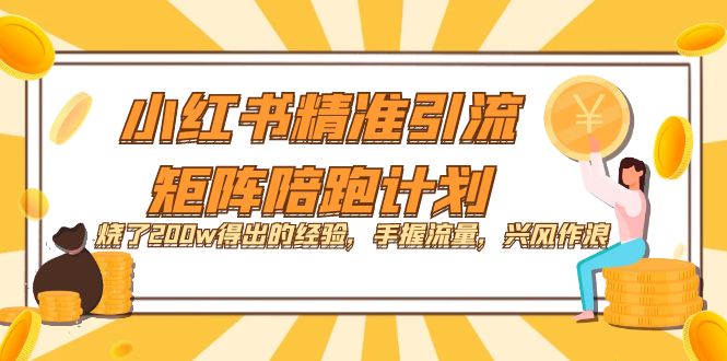 小红书精准引流·矩阵陪跑计划：烧了200w得出的经验，手握流量，兴风作浪！-小白项目网