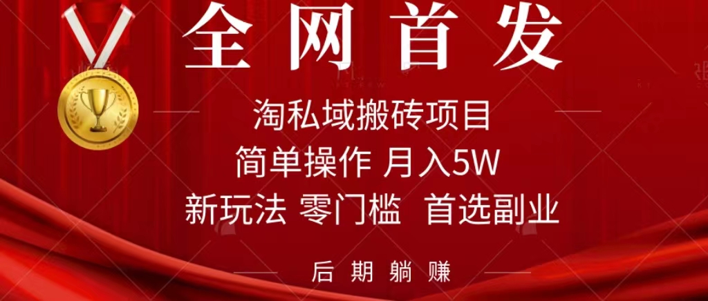 淘私域搬砖项目，利用信息差月入5W，每天无脑操作1小时，后期躺赚-小白项目网