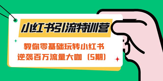 小红书引流特训营-第5期：教你零基础玩转小红书，逆袭百万流量大咖-小白项目网