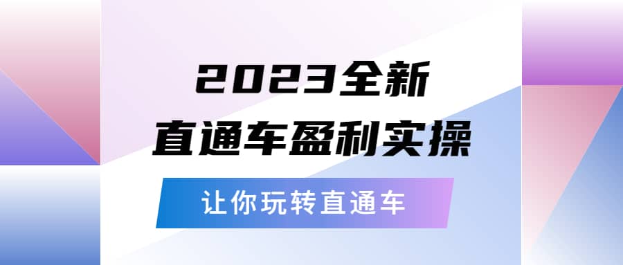 2023全新直通车·盈利实操：从底层，策略到搭建，让你玩转直通车-小白项目网