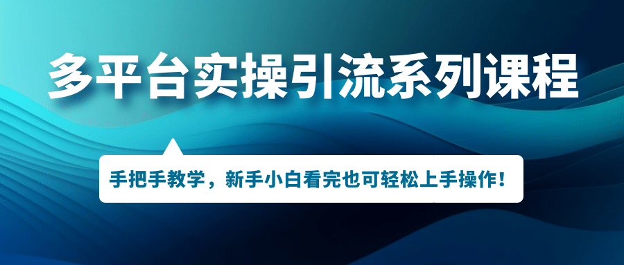 多平台实操引流系列课程，手把手教学，小白小白看完也可轻松上手引流操作-小白项目网