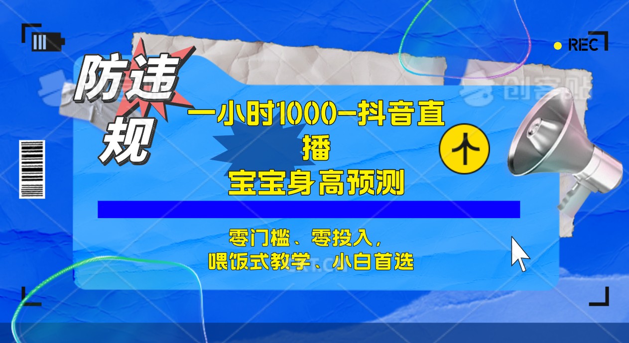 半小时1000+，宝宝身高预测零门槛、零投入，喂饭式教学、小白首选-小白项目网