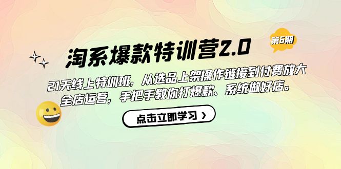 淘系爆款特训营2.0【第六期】从选品上架到付费放大 全店运营 打爆款 做好店-小白项目网