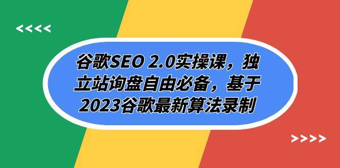 谷歌SEO 2.0实操课，独立站询盘自由必备，基于2023谷歌最新算法录制（94节-小白项目网