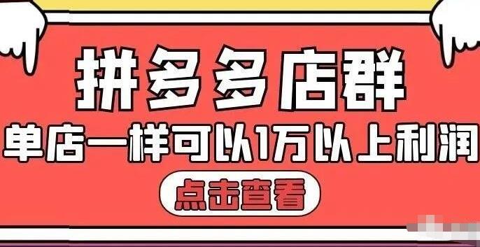 拼多多店群单店一样可以产出1万5以上利润【付费文章】-小白项目网