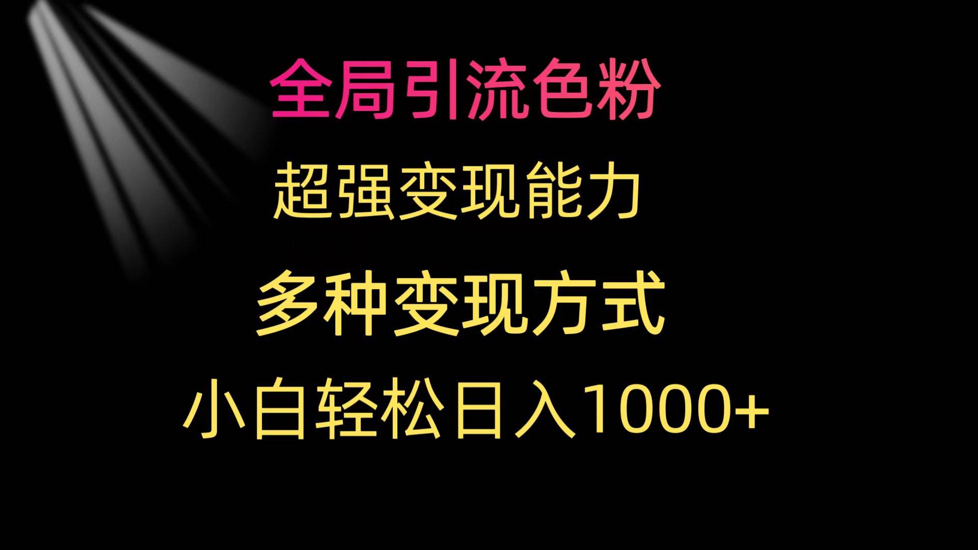 全局引流色粉 超强变现能力 多种变现方式 小白轻松日入1000+-小白项目网