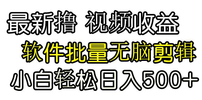 发视频撸收益，软件无脑批量剪辑，第一天发第二天就有钱-小白项目网