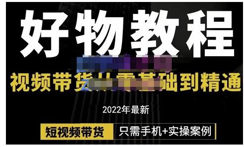 锅锅老师好物分享课程：短视频带货从零基础到精通，只需手机+实操-小白项目网