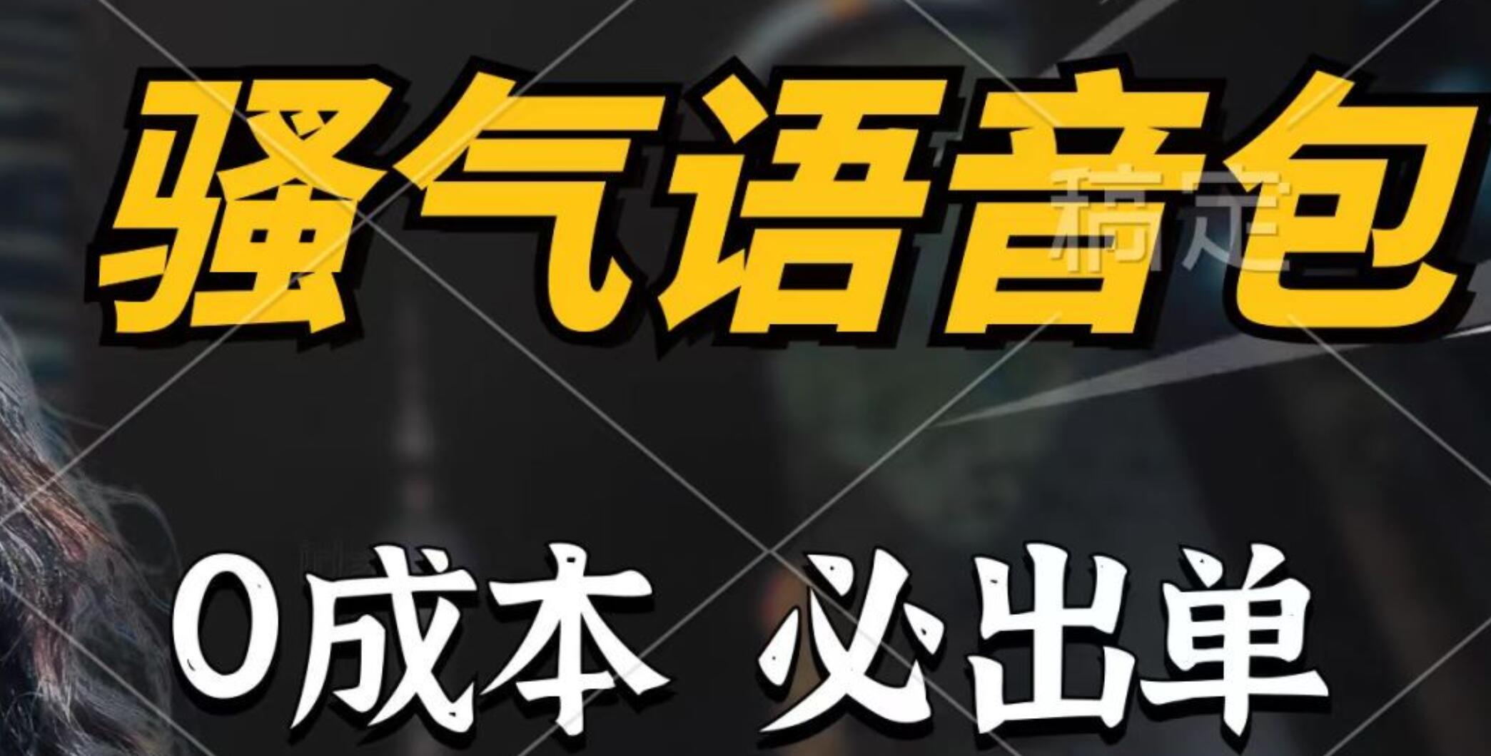 骚气语音包，0成本一天1000+，闭着眼也能出单，详细教程！-小白项目网