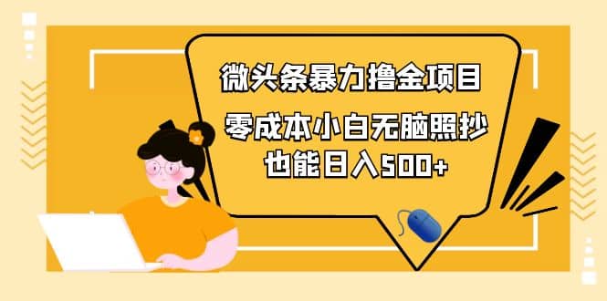 人人都能操作的微头条最新暴力撸金项目，零成本小白无脑搬运-小白项目网