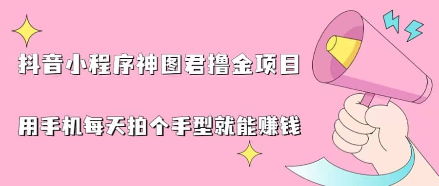 抖音小程序神图君撸金项目，用手机每天拍个手型挂载一下小程序就能赚钱-小白项目网