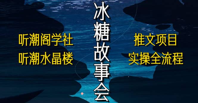 抖音冰糖故事会项目实操，小说推文项目实操全流程，简单粗暴-小白项目网