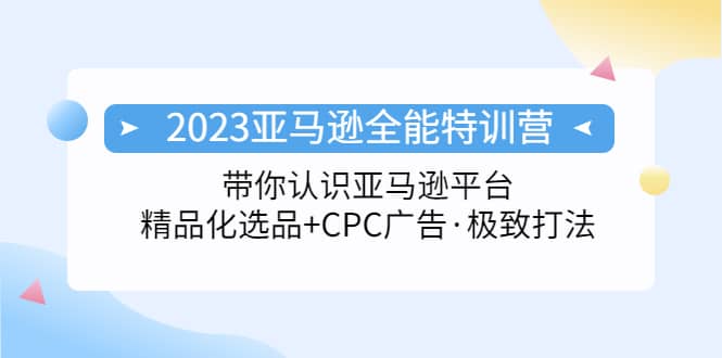 2023亚马逊全能特训营：玩转亚马逊平台+精品化·选品+CPC广告·极致打法-小白项目网