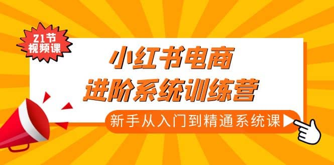 小红书电商进阶系统训练营：小白从入门到精通系统课（21节视频课）-小白项目网