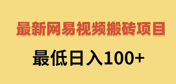 2022网易视频搬砖赚钱，日收益120（视频教程+文档）-小白项目网