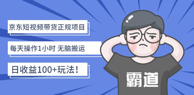 京东短视频带货正规项目：每天操作1小时无脑搬运日收益100+玩法！-小白项目网