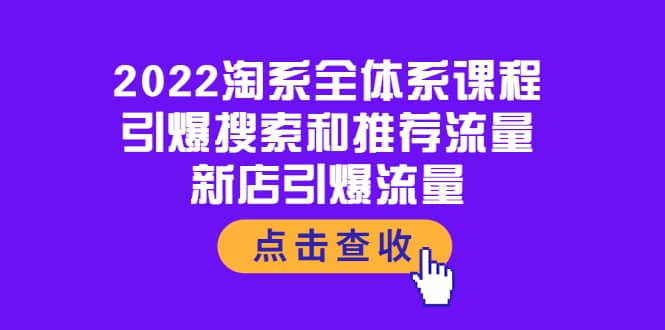 2022淘系全体系课程：引爆搜索和推荐流量，新店引爆流量-小白项目网