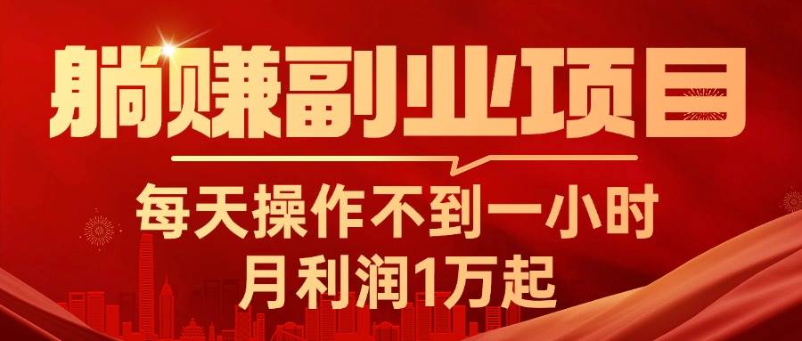 躺赚副业项目，每天操作不到一小时，月利润1万起，实战篇-小白项目网