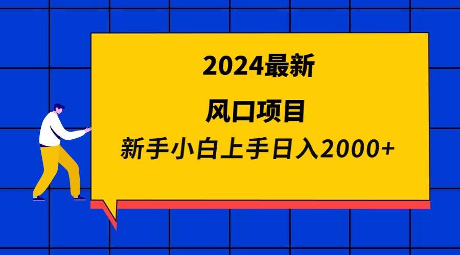 2024最新风口项目 小白小白日入2000+-小白项目网