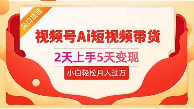 2天上手5天变现视频号Ai短视频带货0粉丝0基础小白轻松月入过万-小白项目网