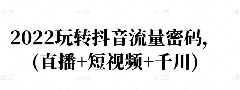 2022玩转抖音流量密码，(直播+短视频+千川)-小白项目网