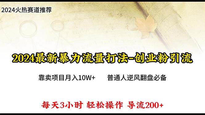 2024年最新暴力流量打法，每日导入300+，靠卖项目月入10W+-小白项目网