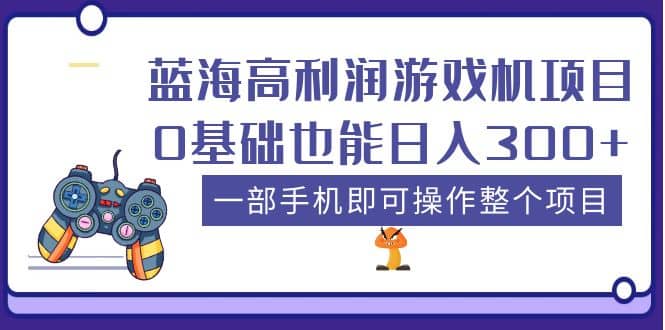 蓝海高利润游戏机项目，0基础也能日入300+。一部手机即可操作整个项目-小白项目网