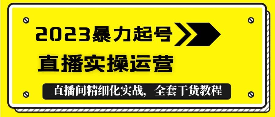 2023暴力起号+直播实操运营，全套直播间精细化实战，全套干货教程-小白项目网