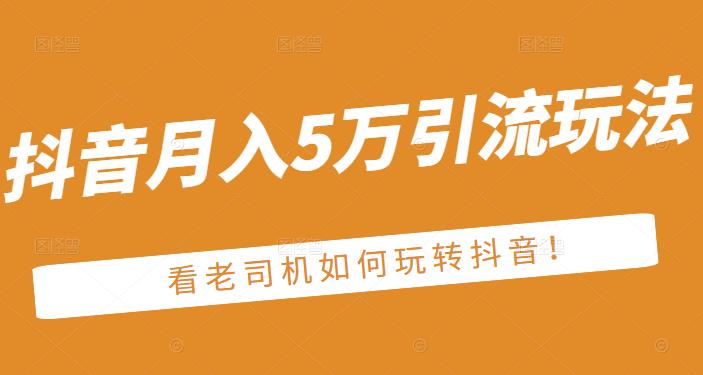 老古董·抖音月入5万引流玩法，看看老司机如何玩转抖音(附赠：抖音另类引流思路)-小白项目网