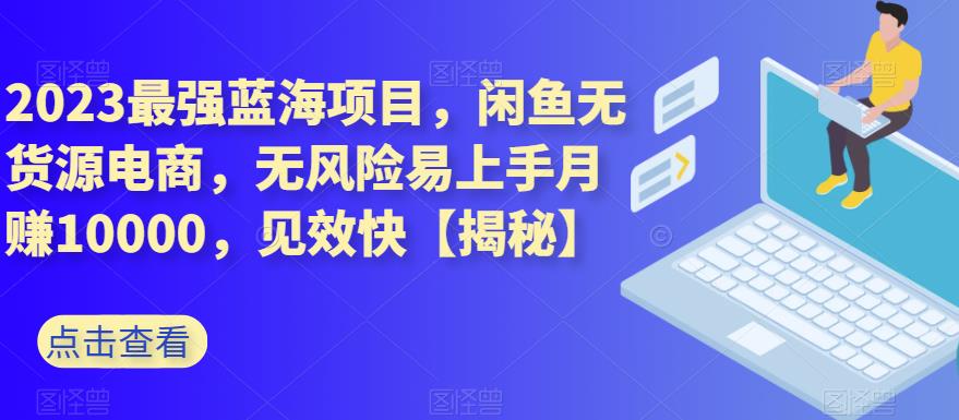 2023最强蓝海项目，闲鱼无货源电商，无风险易上手月赚10000，见效快【揭秘】-小白项目网