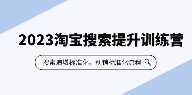 2023淘宝搜索-提升训练营，搜索-递增标准化，动销标准化流程（7节课）-小白项目网