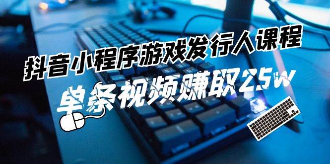 抖音小程序-游戏发行人课程：带你玩转游戏任务变现，单条视频赚取25w-小白项目网