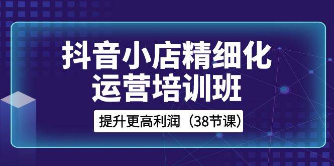 抖音小店-精细化运营培训班，提升更高利润（38节课）-小白项目网