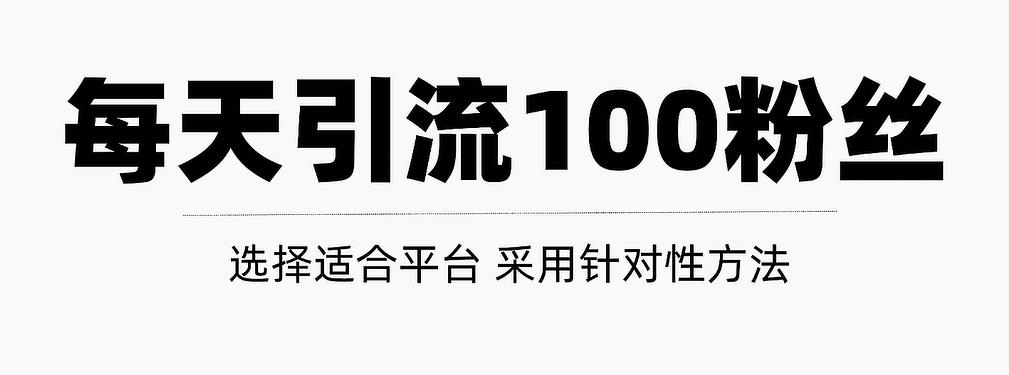 只需要做好这几步，就能让你每天轻松获得100+精准粉丝的方法！【视频教程】-小白项目网