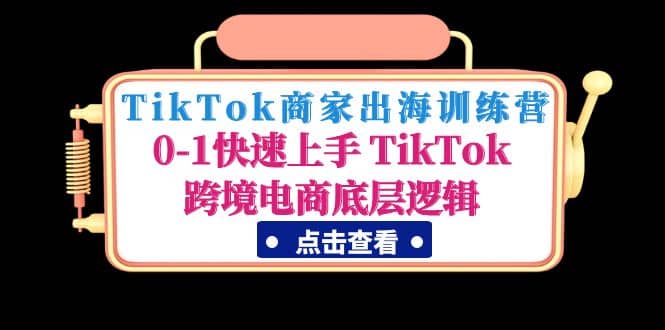 TikTok商家出海训练营：0-1快速上手 TikTok跨境电商底层逻辑(无水印)-小白项目网