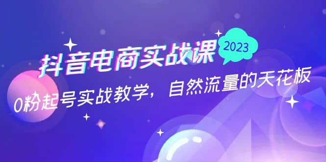 抖音电商实战课：0粉起号实战教学，自然流量的天花板（2月19最新）-小白项目网