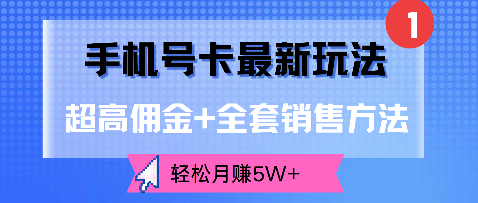 超高佣金+全套销售方法，手机号卡最新玩法，轻松月赚5W+-小白项目网