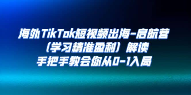 海外TikTok短视频出海-启航营（学习精准盈利）解读，手把手教会你从0-1入局-小白项目网