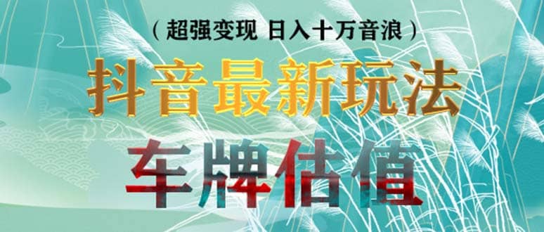 抖音最新无人直播变现直播车牌估值玩法项目 轻松日赚几百+【详细玩法教程】-小白项目网