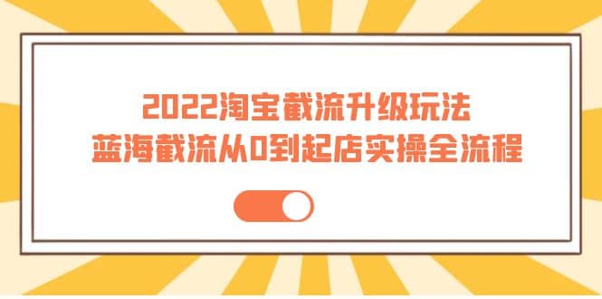 2022淘宝截流升级玩法：蓝海截流从0到起店实操全流程 价值千元-小白项目网