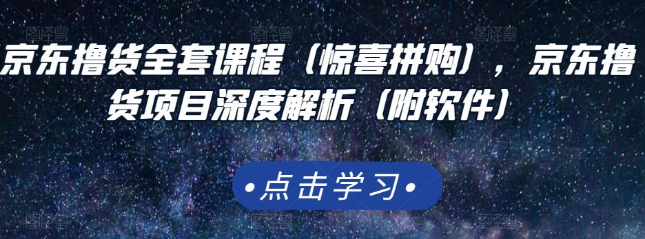 京东撸货全套课程（惊喜拼购），京东撸货项目深度解析（附软件）-小白项目网