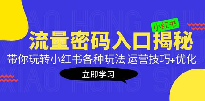 小红书流量密码入口揭秘：带你玩转小红书各种玩法 运营技巧+优化-小白项目网