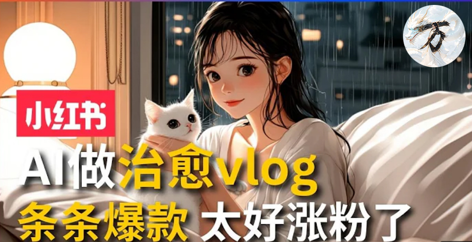 AI治愈系vlog动画视频，小红书7天 涨粉破千，商单报价1500+，0成本制作，日入2000+，有手就会  - 小白项目网-小白项目网