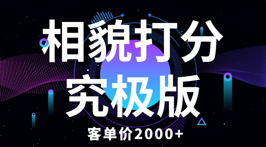 相貌打分究极版，客单价2000+纯小白小白就可操作的项目-小白项目网